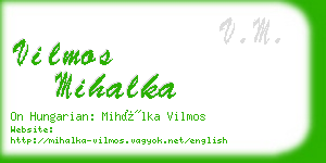 vilmos mihalka business card